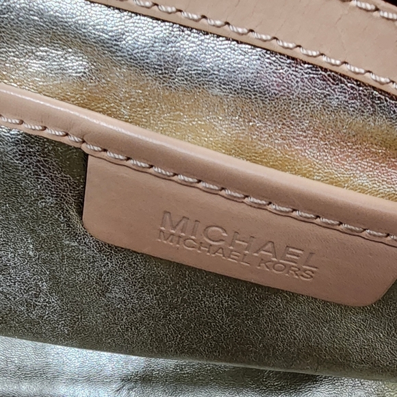 Michael Kors Snake Print Shoulder Bag - Tan and Brown - Picture 4 of 7